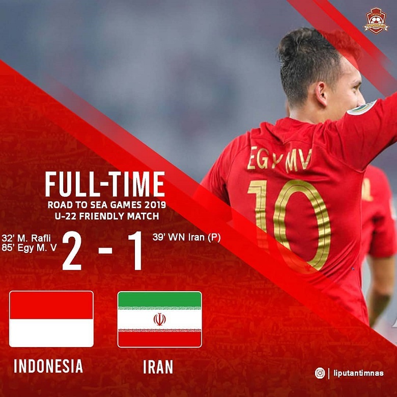 Gol Egy Maulana Menangkan Timnas Indonesia atas Iran 2-1