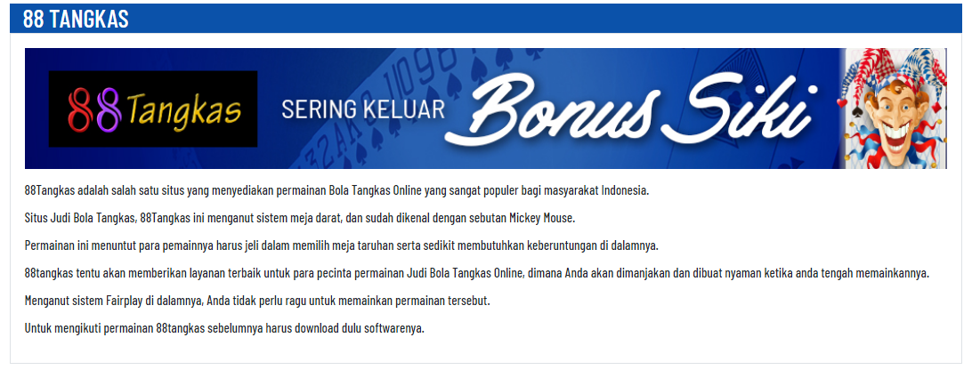 Bola Tangkas Online Tanpa Download