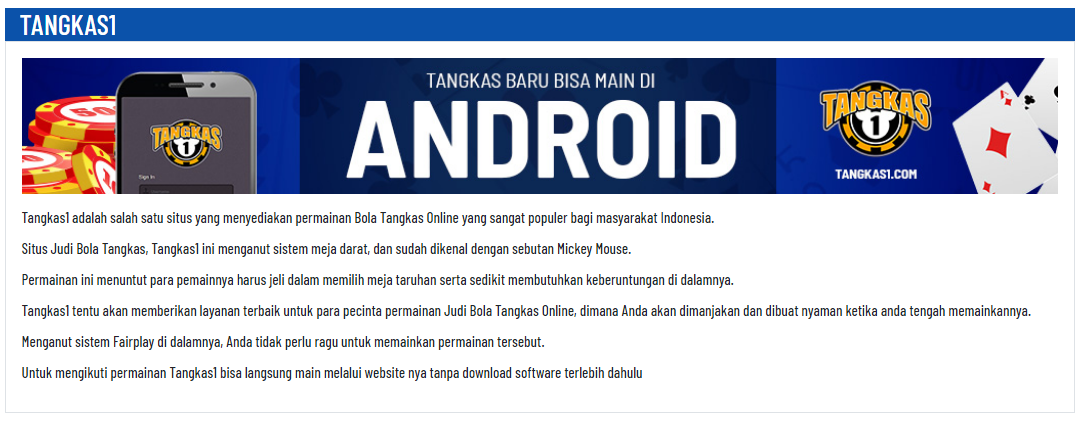 Bola Tangkas Online Tanpa Download